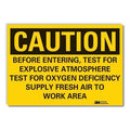 Caution Sign, 10 in H, 14 in W, Horizontal Rectangle, English, LCU3-0487-RD_14x10