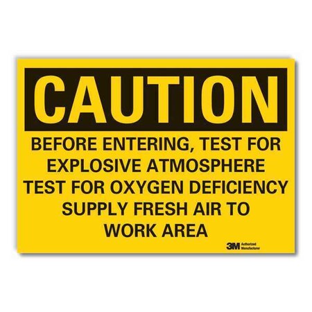Caution Sign, 10 in H, 14 in W, Horizontal Rectangle, English, LCU3-0487-RD_14x10