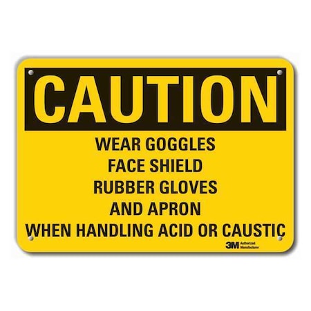 Caution Sign, 14" W, 10" H, 0.055" Thick, LCU3-0475-NP_14x10