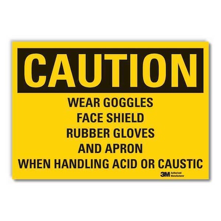 Caution Sign, 3-1/2 in. H, Vinyl, LCU3-0475-RD_5x3.5