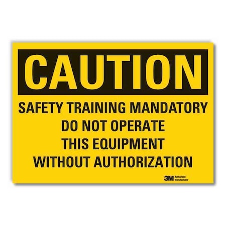 Caution Sign, 3-1/2 in. H, Vinyl, Safety