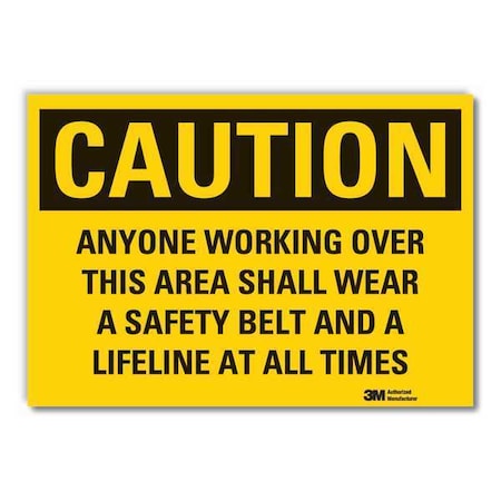 Caution Sign, 3-1/2 in. H, Vinyl, LCU3-0478-RD_5x3.5