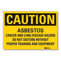 Caution Sign, 3 1/2 in H, 5 in W, Horizontal Rectangle, English, LCU3-0483-RD_5x3.5