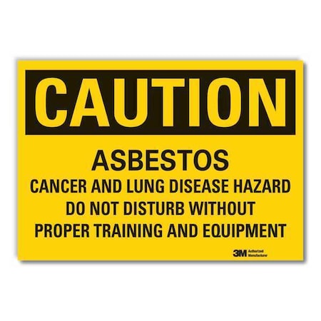 Caution Sign, 3 1/2 in H, 5 in W, Horizontal Rectangle, English, LCU3-0483-RD_5x3.5