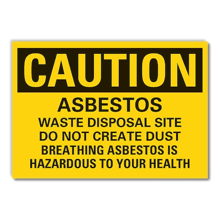 Caution Sign, 3 1/2 in H, 5 in W, Horizontal Rectangle, English, LCU3-0484-RD_5x3.5