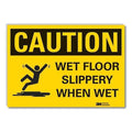 Caution Sign, 5 in. H, Vinyl, 5 in Height, 7 in Width, Reflective Sheeting, Vertical Rectangle