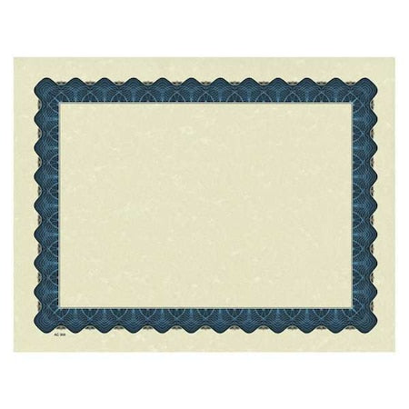 Certificate, Blue, Metallic Border, PK100