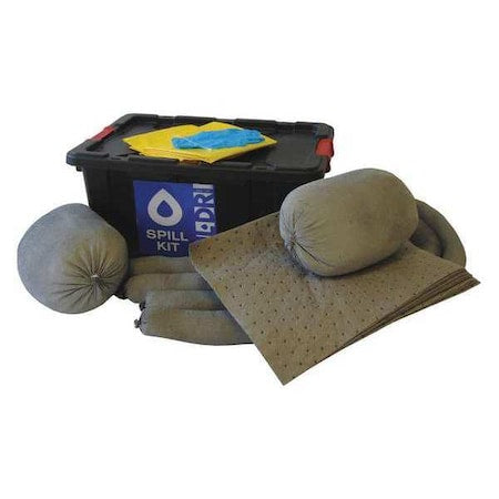 Spill Kit Refill, 14 gal Volume Absorbed per Kit, 15 gal Capacity, Lab Pack, Gray