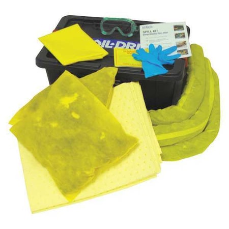 Spill Kit, 11 gal Volume Absorbed per Kit, 15 gal Capacity, Lab Pack, Yellow