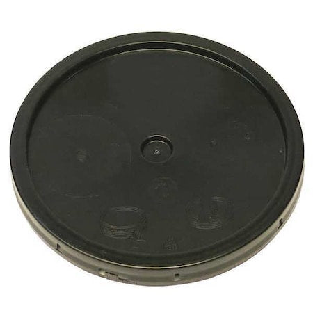 Pail Lid, Black, Tear tab, 1-3/16 in. H