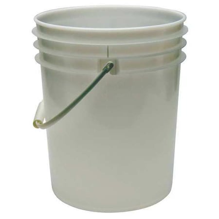 Pail, 5.0 gal., Plastic Handle, Natural