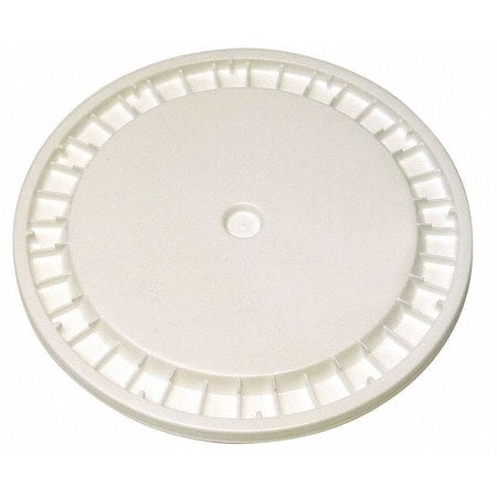 Plastic Pail Lid, White, Snap, 12-3/16"H