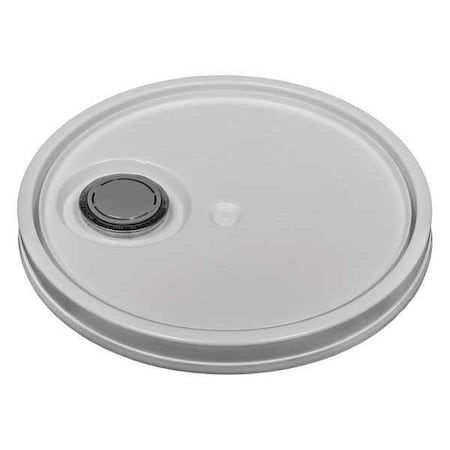 Plastic Pail Lid, White, Spout, 1-3/16 in H