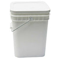 Pail, 4.0 gal., Open Head, White, W/Lid
