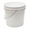 2 gal Open Head Pail, Plastic, White, 9-3/8 in Dia, 9-1/2 in H