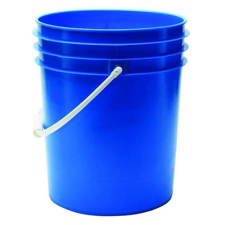 Pail, 5.0 gal., Plastic Handle, Blue