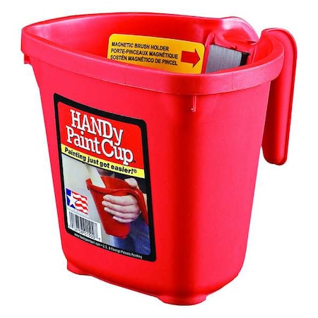 Plastic Paint Bucket, 1 pt, 6" L, 6 1/2" D, 6" W