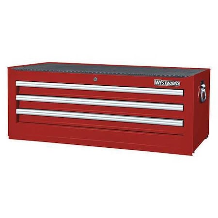 WESTWARD Intermediate Chest, 3-Drawers, Powder Coated Red, 42" W x 19" D x 16" H
