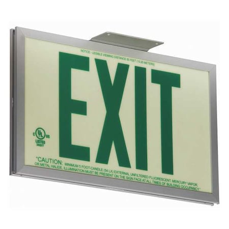 Exit Sign, 7 1/2 in x 13 in, Plastic, GRAN11413