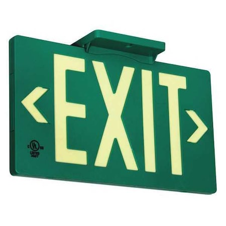 Exit Sign, 8 3/4 in x 15 1/2 in, Plastic, GRAN11414