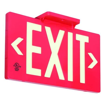 Exit Sign, 8 3/4 in x 15 1/2 in, Plastic, GRAN11417