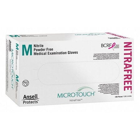 NitraFree, Disposable Gloves, 2.00 to 2.99 mil Palm, Nitrile, Powder-Free, XL, 100 PK, Pink