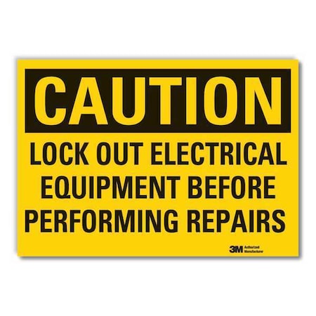 Caution Sign, 10" W, 7" H, 0.004" Thickness, LCU3-0439-ED_10x7