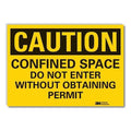 Caution Sign, 3-1/2 in. H, Vinyl, LCU3-0427-RD_5x3.5