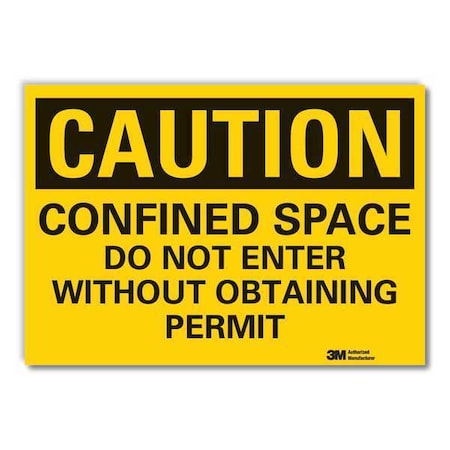 Caution Sign, 3-1/2 in. H, Vinyl, LCU3-0427-RD_5x3.5