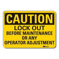 Caution Sign, 10 in Height, 14 in Width, Plastic, Horizontal Rectangle, English