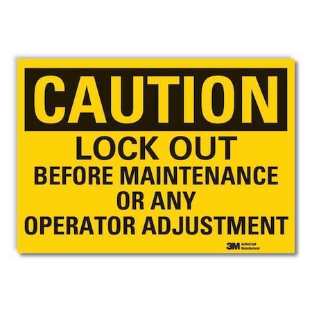 Caution Sign, 3 1/2 in Height, 5 in Width, Reflective Sheeting, Horizontal Rectangle, English