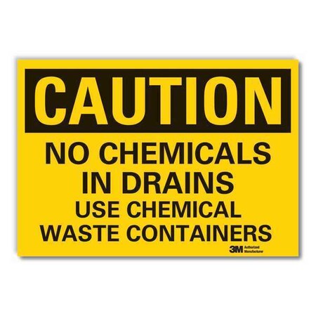 Caution Sign, 3 1/2 in H, 5 in W, Horizontal Rectangle, English, LCU3-0422-RD_5x3.5