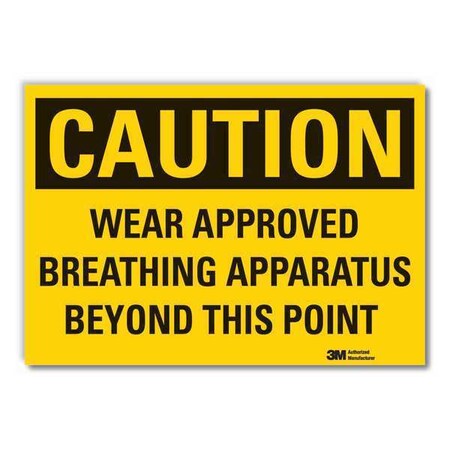 Caution Sign, 5 in. H, Vinyl, Wear Approved