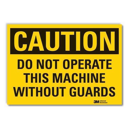 Caution Sign, 3-1/2 in. H, Vinyl, 3 1/2 in Height, 5 in Width, Reflective Sheeting, English