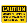 Caution Sign, 10 in Height, 14 in Width, Plastic, Horizontal Rectangle, English