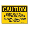 Caution Sign, 3-1/2 in. H, Vinyl, LCU3-0417-RD_5x3.5