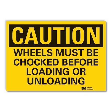 Caution Sign, 3 1/2 in H, 5 in W, Reflective Sheeting, Horizontal Rectangle, LCU3-0419-RD_5x3.5