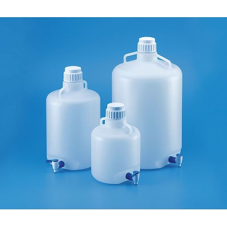Carboy, Stopcock, 5.28 gal., LDPE