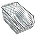 Hang & Stack Storage Bin, Wire, Chrome, 3 in H, 4 1/4 in W, 7 1/4 in L
