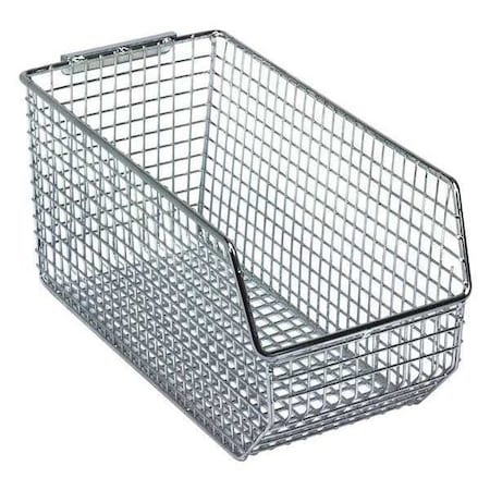 Hang & Stack Storage Bin, Wire, Chrome, 5 in H, 5 1/2 in W, 10 3/4 in L