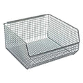 Hang & Stack Storage Bin, Wire, Chrome, 5 in H, 11 in W, 10 3/4 in L