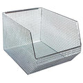 Hang & Stack Storage Bin, Wire, Chrome, 10 1/4 in H, 11 in W, 18 1/2 in L