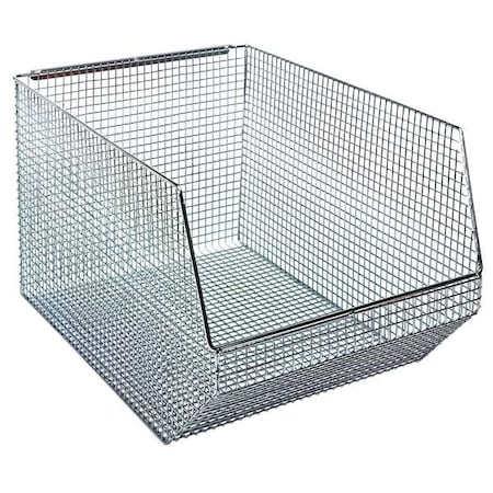 Hang & Stack Storage Bin, Wire, Chrome, 10 1/4 in H, 11 in W, 18 1/2 in L