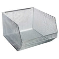 Hang & Stack Storage Bin, Wire, Chrome, 11 1/4 in H, 17 in W, 18 1/2 in L