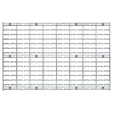 Steel Louvered Panel, 1 in D x 48 in H x 48 in W, Chrome