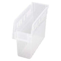 Shelf Storage Bin, Polypropylene, Clear, 8 in H, 4 3/8 in W, 11 5/8 in L