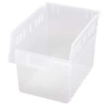 Shelf Storage Bin, Polypropylene, Clear, 8 in H, 8 3/8 in W, 11 5/8 in L