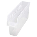 Shelf Storage Bin, Polypropylene, Clear, 8 in H, 4 3/8 in W, 17 7/8 in L