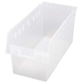 Shelf Storage Bin, Polypropylene, Clear, 8 in H, 8 3/8 in W, 17 7/8 in L