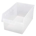 Shelf Storage Bin, Polypropylene, Clear, 8 in H, 11 1/8 in W, 17 7/8 in L